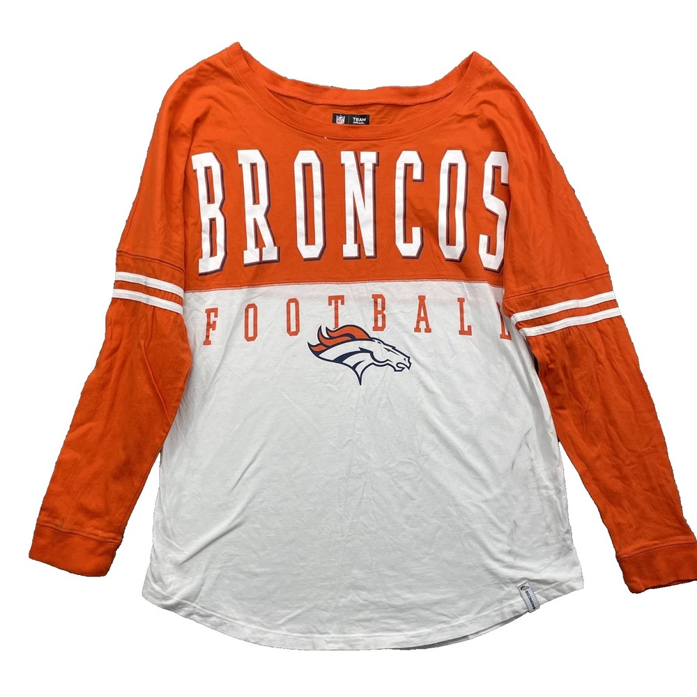 NFL TEAM Apparel Denver Broncos T-Shirt Women Large Football Sportswear Academia